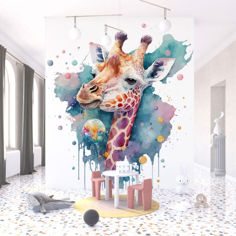 Papier peint panoramique Enfants - Girafe - 397 cm x 255 cm (1/3)