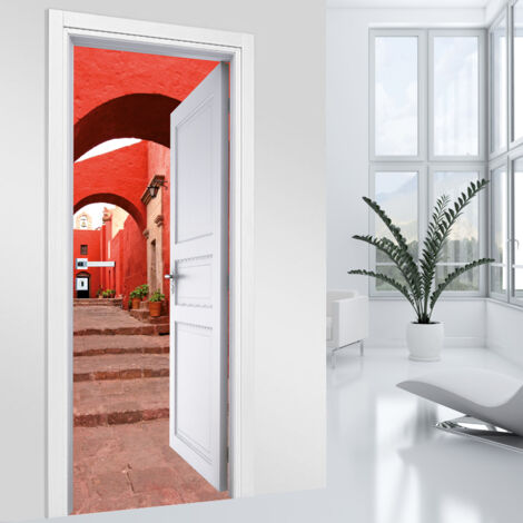 Stickers pour porte - Ruelle - 63 x 205 cm - Adhésif MAT (1/2)