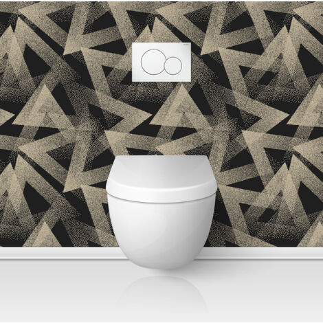 Crédence adhésive WC - Motif géométrique - 50x50 cm - Adhésif + Protection BRILLANTE (1/3)