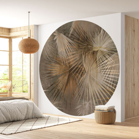 Papier peint rond / cercle - Motif botanique - Diamètre 70 cm (1/4)
