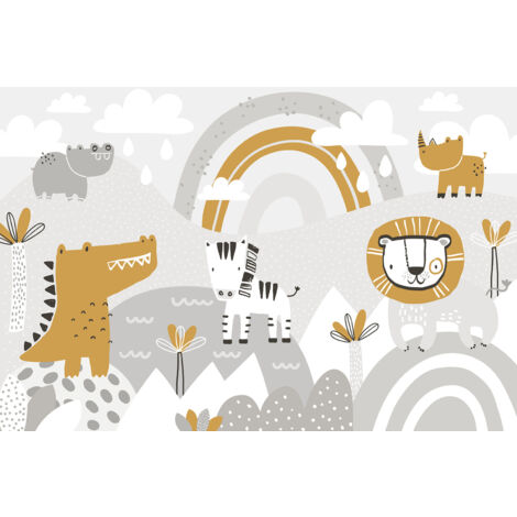 Papier peint panoramique Enfants - Animaux - 390 cm x 263 cm (1/2)