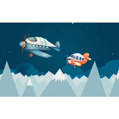 Papier peint panoramique Enfants - Avions - 130 cm x 81 cm (1/2)