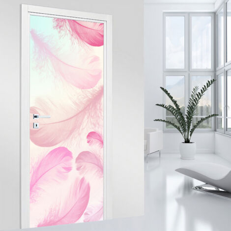 Stickers pour porte - Plumes - 63 x 205 cm - Adhésif MAT (1/2)