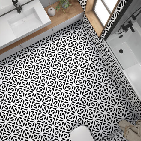 Stickers carrelage de sol anti-dérapant - Motif Géométrique - 20x20 cm (1/4)