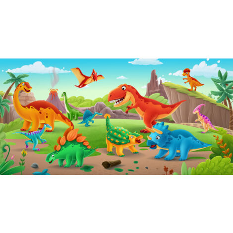 Papier peint panoramique Enfants - Dinosaures - 260 cm x 130 cm (1/2)