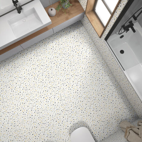 Stickers carrelage de sol anti-dérapant - Motif Terrazzo - 20x20 cm (1/4)