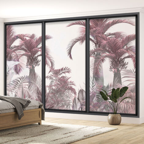 Papier peint panoramique Trompe l'oeil baie vitrée - Forêt tropicale - 130 cm x 78 cm (1/5)
