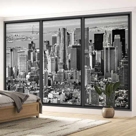 Papier peint panoramique Trompe l'oeil baie vitrée - New york - 130 cm x 78 cm (1/5)