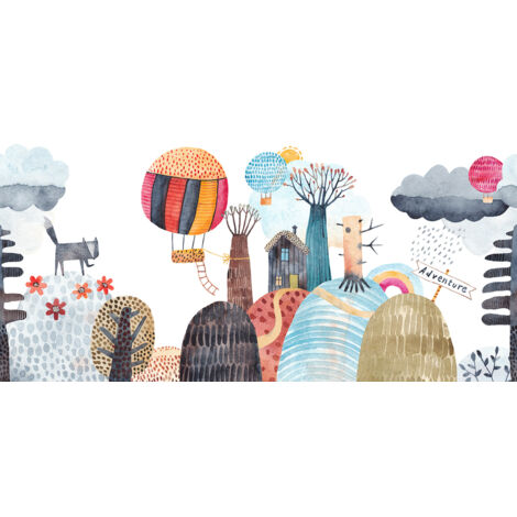 Papier peint panoramique Enfants - Village - 130 cm x 65 cm (1/2)