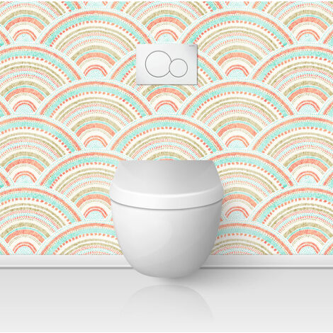 Crédence adhésive WC - Motif oriental - 55x55 cm - Adhésif MAT (1/3)