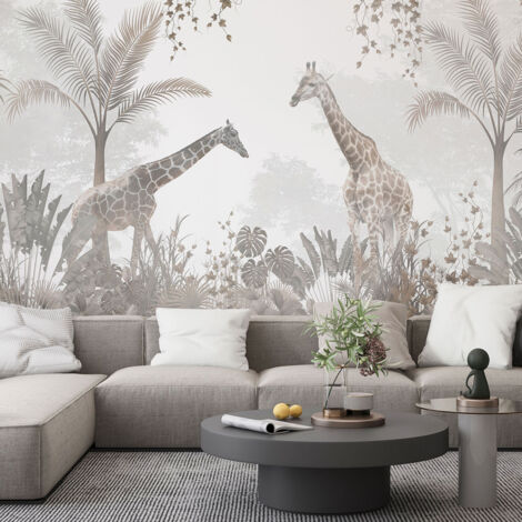 Papier peint panoramique Enfants - Girafes - 195 cm x 98 cm (1/4)