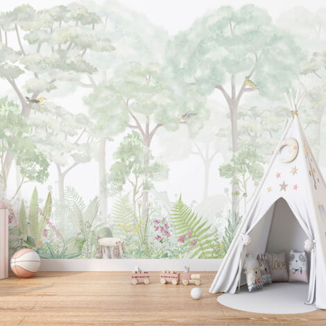 Papier peint panoramique Enfants - Forêt - 260 cm x 172 cm (1/4)