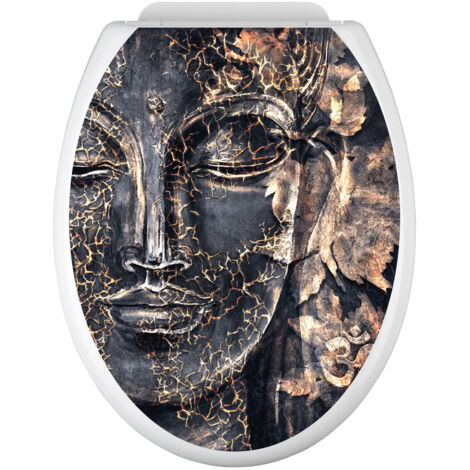 Stickers Abattant WC - Bouddha - 35x43 cm - Adhésif BRILLANT (1/2)