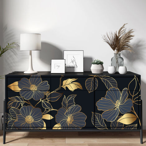 Stickers meuble - Fleurs - 20 x 50 cm - Adhésif BRILLANT (1/3)