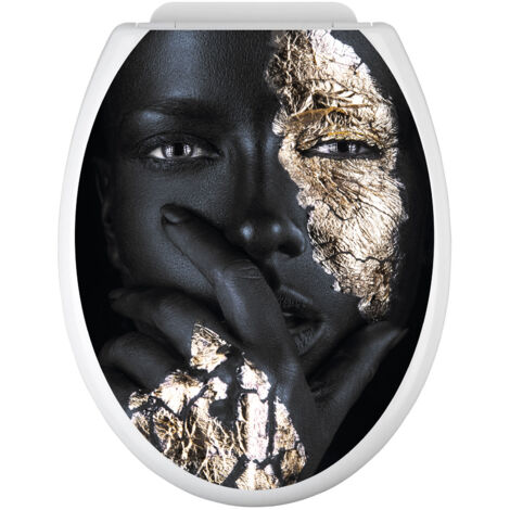 Stickers Abattant WC - Portrait Femme - 35x43 cm - Adhésif + Protection MATE (1/2)
