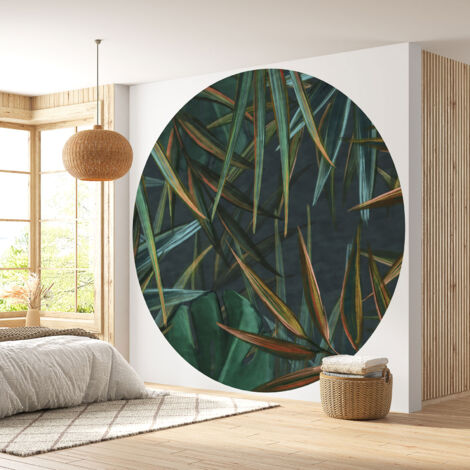 Papier peint rond / cercle - Motif botanique - Diamètre 70 cm (1/4)