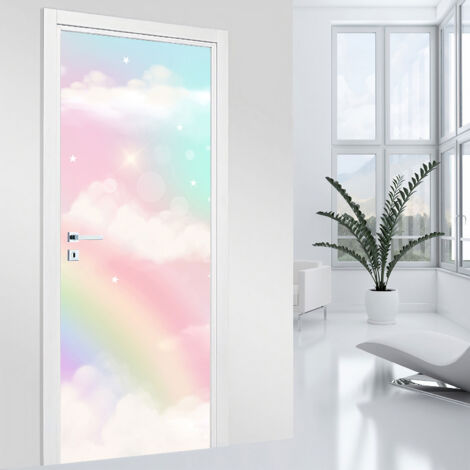 Stickers pour porte - Arc-en-ciel - 63 x 205 cm - Adhésif MAT (1/2)