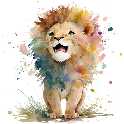 Papier peint panoramique Enfants - Lionceau - 130 cm x 84 cm (1/2)
