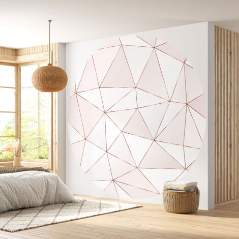 Papier peint rond / cercle - Motif géométrique - Diamètre 120 cm (1/4)