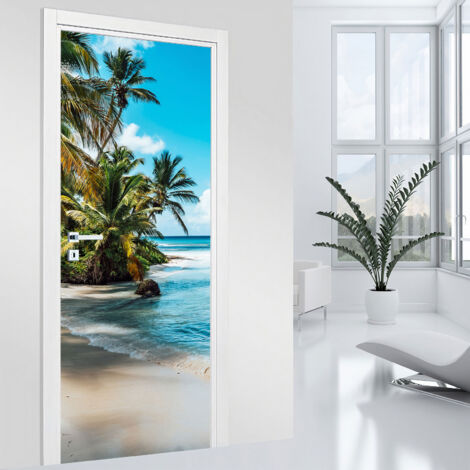 Stickers pour porte - Mer - 73 x 205 cm - Adhésif MAT (1/2)