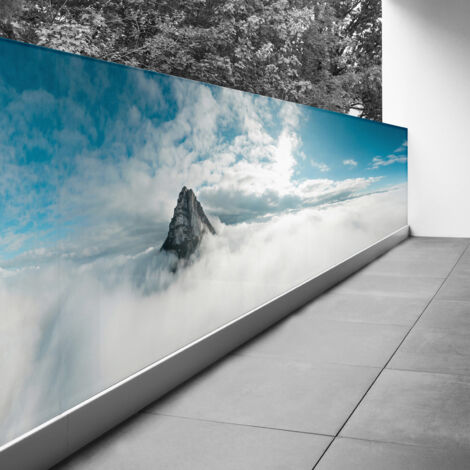 Brise vue Trompe l'oeil - 80x280 cm - Nuages - Recto Imprimé / Verso BlancBâche Pleine - 100% d'occultation (1/3)