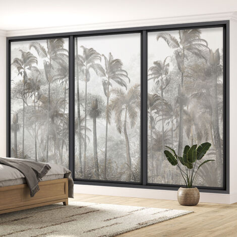 Papier peint panoramique Trompe l'oeil baie vitrée - Jungle - 260 cm x 156 cm (1/5)