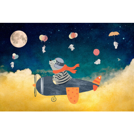 Papier peint panoramique Enfants - Orson Aviateur - 130 cm x 86 cm (1/2)