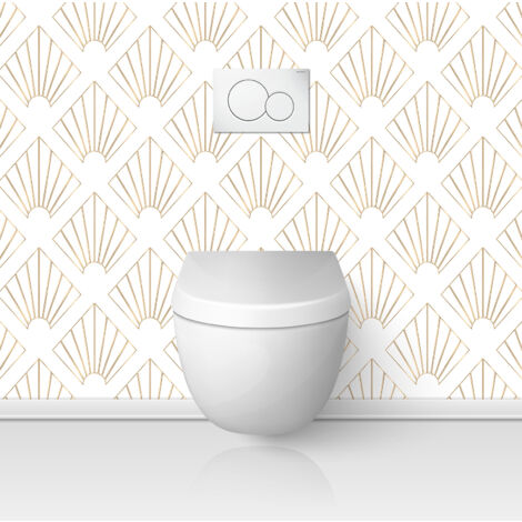Crédence adhésive WC - Motif Géométrique - 65x65 cm - Adhésif + Protection MATE (1/3)
