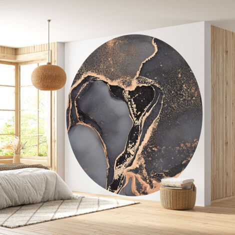 Papier peint rond / cercle - Effet Marbré - Diamètre 60 cm (1/4)