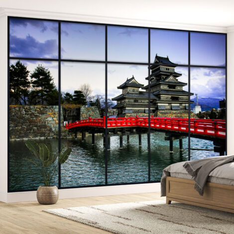 Papier peint panoramique Trompe l'oeil Verrière - Temples - 340 cm x 215 cm (1/5)