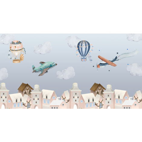 Papier peint panoramique Enfants - Village - 130 cm x 69 cm (1/2)
