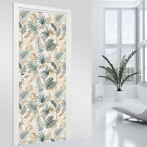 Stickers pour porte - Feuilles - 93 x 205 cm - Adhésif MAT (1/2)