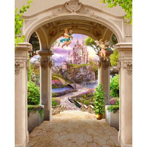 Papier peint panoramique Enfants - Château Enchanté - 256 cm x 320 cm (1/2)