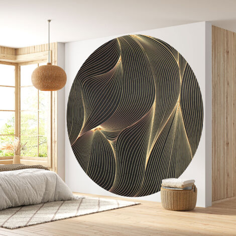 Papier peint rond / cercle - Motif géométrique - Diamètre 40 cm (1/4)