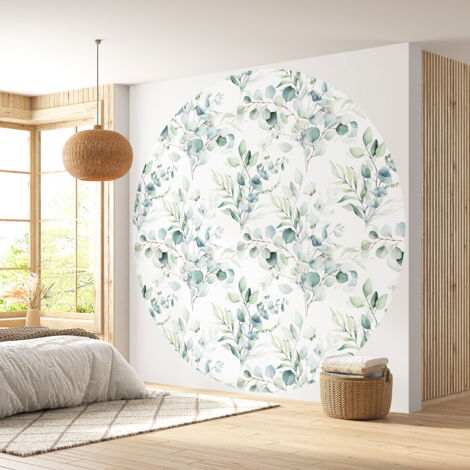 Papier peint rond / cercle - Motif botanique - 217 - Diamètre 30 cm (1/4)