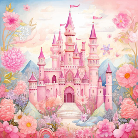 Papier peint panoramique Enfants - Château Enchanté - 320 cm x 320 cm (1/2)