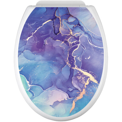 Stickers Abattant WC - Effet Marbré - 35x43 cm - Adhésif + Protection BRILLANTE (1/2)