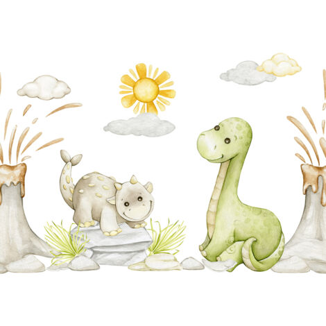 Papier peint panoramique Enfants - Dinosaures - 130 cm x 91 cm (1/2)