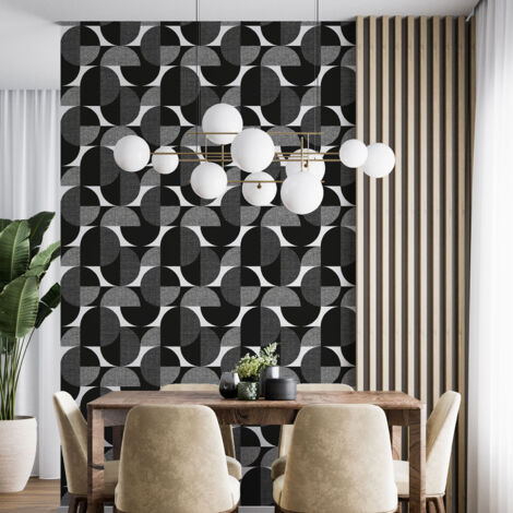 Papier peint - Motif géométrique - 9 LÉS de 60x260 cm - Surface L 540 x H 260 cm (1/4)