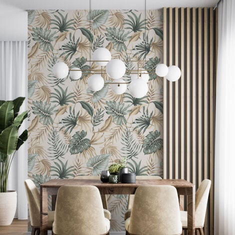 Papier peint - Motif botanique - 2 LÉS de 60x260 cm - Surface L 120 x H 260 cm