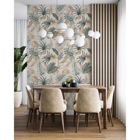 Papier peint - Motif botanique - 2 LÉS de 60x260 cm - Surface L 120 x H 260 cm