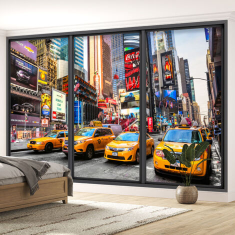 Papier peint panoramique Trompe l'oeil baie vitrée - New york - 130 cm x 78 cm (1/5)