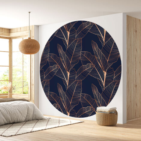 Papier peint rond / cercle - Motif botanique - 234 - Diamètre 60 cm (1/4)
