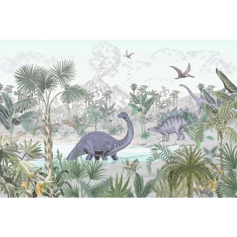 Papier peint panoramique Enfants - Dinosaures - 130 cm x 87 cm (1/2)