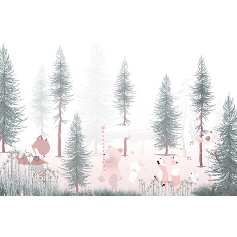 Papier peint panoramique Enfants - Animaux - 195 cm x 126 cm (1/2)