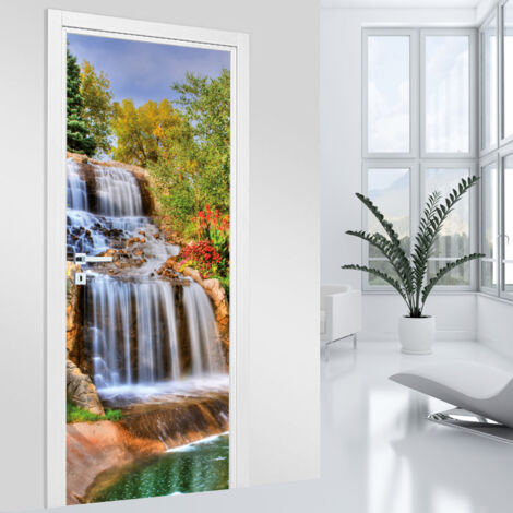 Stickers pour porte - Cascade - 73 x 205 cm - Adhésif MAT (1/2)
