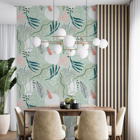 Papier peint - Motif floral - 1 LÉ de 60x260 cm - Surface L 60 x H 260 cm (1/4)