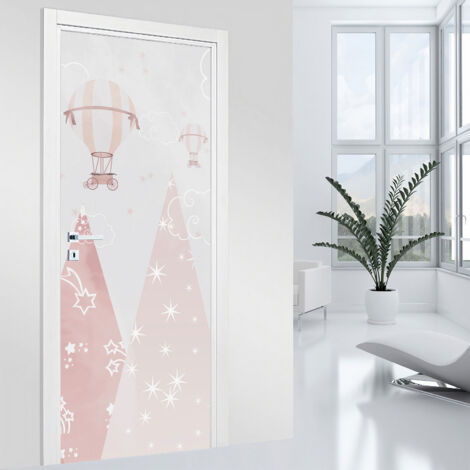 Stickers pour porte Enfants - Montgolfières - 63 x 205 cm - Adhésif MAT (1/2)
