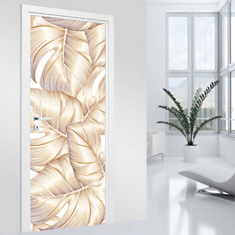Stickers pour porte - Feuilles - 73 x 205 cm - Adhésif MAT (1/2)