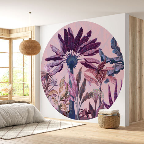 Papier peint rond / cercle - Forêt Tropicale - Diamètre 260 cm en 4 Parties (1/4)